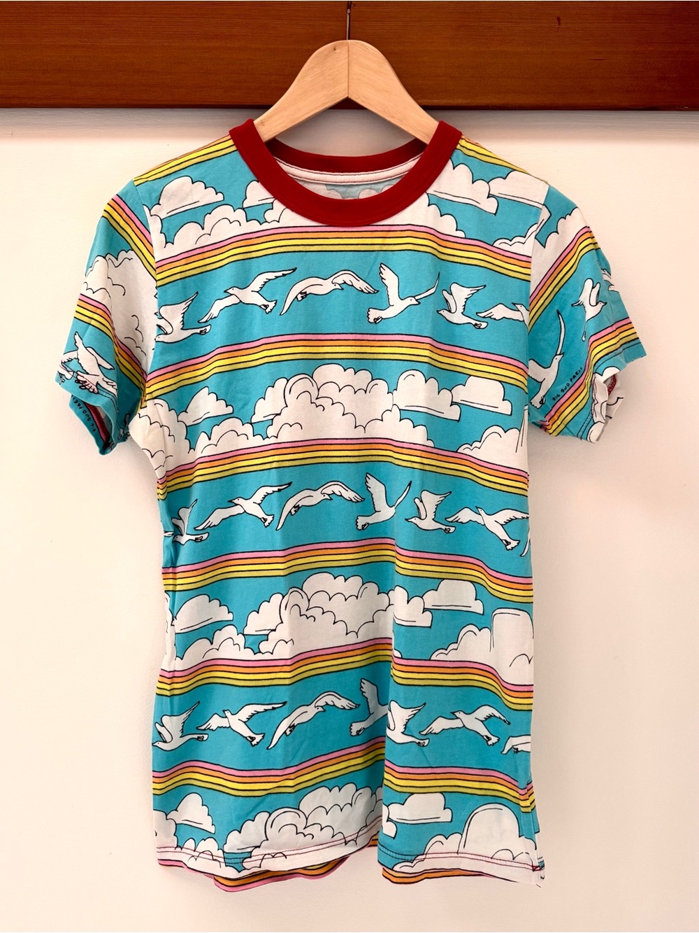 Big Bud Press Sky & Seagull ringer Tee with Stripes